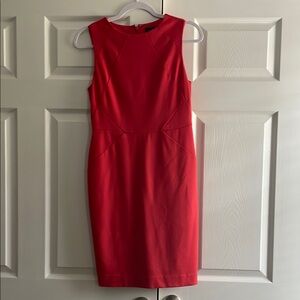 The Limited Coral colored Sheath Midi Dress Crew Neck Sleeveless